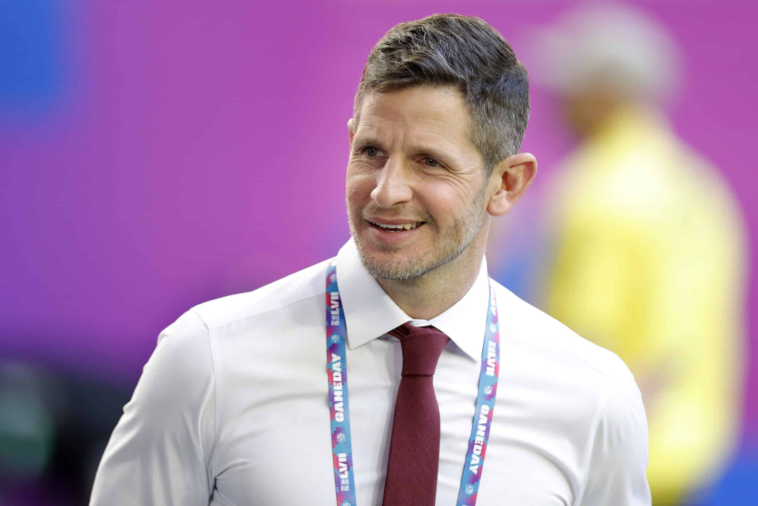 GLENDALE, ARIZONA - FEBRUARY 12: Dan Orlovsky looks on prior to Super Bowl LVII between the Kansas City Chiefs and Philadelphia Eagles at State Farm Stadium on February 12, 2023 in Glendale, Arizona.