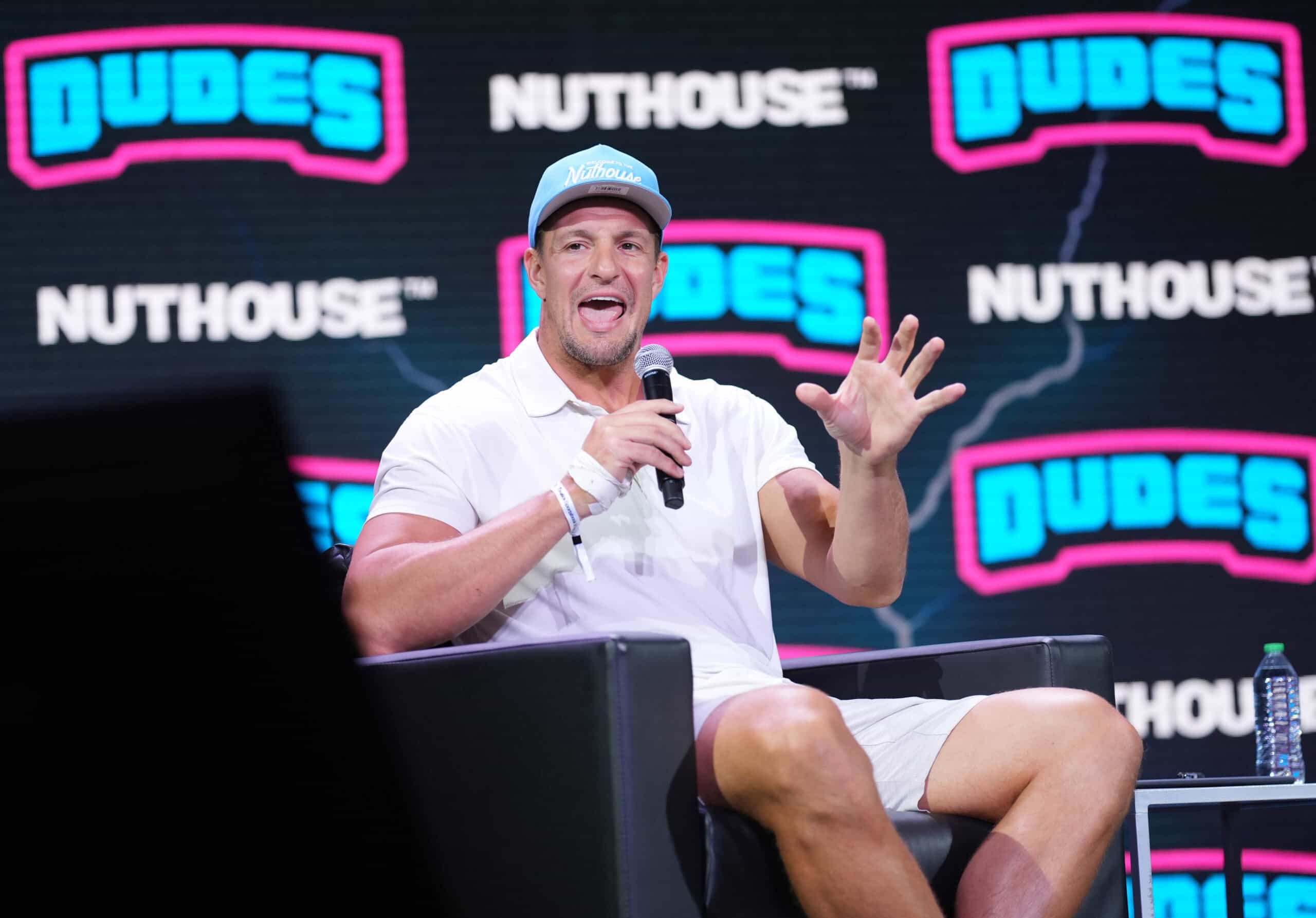 NEW YORK, NEW YORK - JUNE 20: Rob Gronkowski speaks onstage at Fanatics Fest NYC 2025 at Javits Center on June 20, 2025 in New York City.